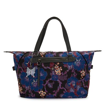 Kipling Art Medium Duffle Bags Black Flower | CAKi1966