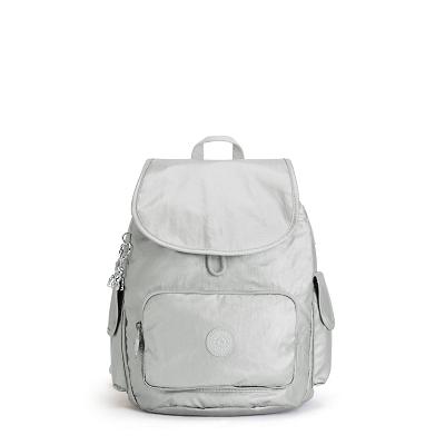 Kipling City Pack Small Metallic Backpacks Silver | CAKi1987
