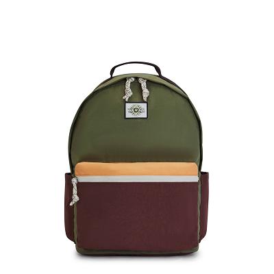 Kipling Damien Large Fashion Backpacks Olive Burgundy | CAKi1702