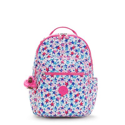 Kipling Seoul Large Laptop Backpacks Blue Pink | CAKi1595