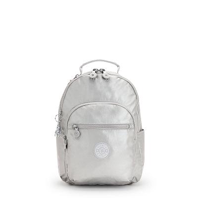 Kipling Seoul Small Metallic Backpacks Silver | CAKi1137